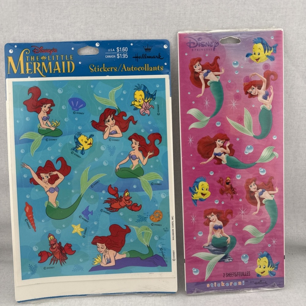 Vintage Disney The‎ Little Mermaid Stickers Lot Hallmark Stickeroni New / Sealed